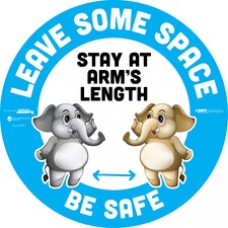 Tabbies LEAVE SOME SPACE Elephant Floor Decal - 36 / Carton - Leave Some Space, Stay At Arm's Length Print/Message - 12