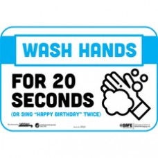 Tabbies WASH HANDS FOR 20 SECONDS Wall Decals - 9 / Carton - Wash Hands For 20 Seconds (Or Sing 