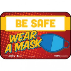 Tabbies BE SAFE WEAR A MASK Wall Safety Decal - 9 / Carton - WEAR A MASK Print/Message - 9