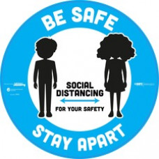 Tabbies BE SAFE STAY APART Education Floor Decal - 36 / Carton - Be Safe, Stand Apart Print/Message - 12