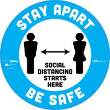 Tabbies STAY APART BeSafe Messaging Floor Decal - 36 / Carton - Stay Apart, Be Safe Print/Message - 12