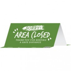 Tabbies SORRY! AREA CLOSED THANK YOU Table Tents - 100 / Carton - Sorry! Area Closed Thank You For Keeping A Safe Distance Print/Message - 8