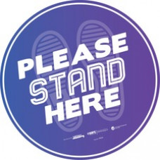 Tabbies PLEASE STAND HERE Message Floor Decal - 36 / Carton - Please Stand Here Print/Message - 12
