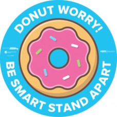 Tabbies DONUT WORRY! STAND APART Floor Decal - 36 / Carton - Donut Worry! Be Smart Stay Apart Print/Message - 12