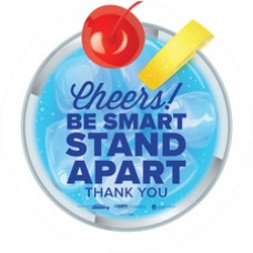 Tabbies STAND APART THANK YOU Floor Decal - 36 / Carton - Cheers! Be Smart Stay Apart Print/Message - 12