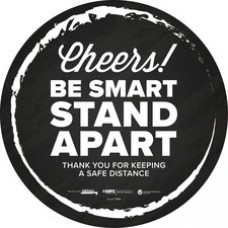 Tabbies STAND APART THANK YOU Floor Decal - 36 / Carton - Cheers! Be Smart Stay Apart Print/Message - 12