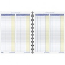 Adams Monthly Bookkeeping Record Book - Spiral Bound - White Sheet(s) - Blue, Yellow Print Color - 1 Each