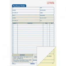 Adams Carbonless Purchase Order Statement - Tape Bound - 2 Part - Carbonless Copy - 5 9/16" x 8 7/16" Sheet Size - 2 x Holes - Assorted Sheet(s) - 1 Each