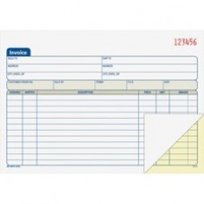 Adams Carbonless Invoice Book - Tape Bound - 2 Part - Carbonless Copy - 7 15/16" x 5 9/16" Sheet Size - 2 x Holes - Assorted Sheet(s) - 1 Each