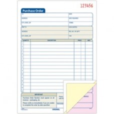 Adams 3-Part Carbonless Purchase Order Forms - 3 Part - Carbonless Copy - 5 9/16" x 8 7/16" Sheet Size - 1 Each