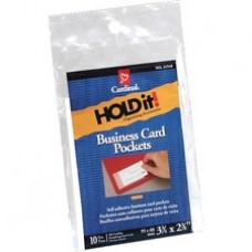 Cardinal HOLDit! Business Card Pockets - Polypropylene - 10 / Pack - Clear