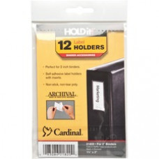 Cardinal HOLDit! Self-Adhesive Label Holders - 1.4" x 3" - 12 / Pack - Clear