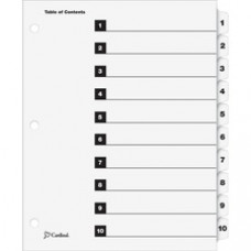 Cardinal QuickStep OneStep Index Systems - 10 x Divider(s) - Printed Tab(s) - Digit - 1-10 - 10 Tab(s)/Set - 9