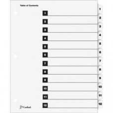 Cardinal OneStep Numbered Index System - 12 x Divider(s) - Printed Tab(s) - Digit - 1-12 - 12 Tab(s)/Set - 9