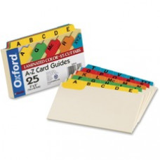 Oxford A-Z Laminated Tab Card Guides - 25 x Divider(s) - Printed Tab(s) - Character - A-Z - 5