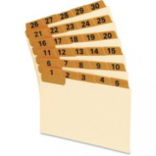 Oxford Lamianted Index Card Guides - 31 x Divider(s) - Printed Tab(s) - Digit - 1-31 - 5