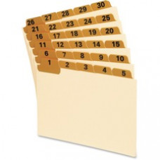 Oxford 1-31 Laminated Tab Manila Card Guides - 31 x Divider(s) - Printed Tab(s) - Digit - 1-31 - 6