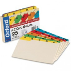Oxford A-Z Laminated Tab Card Guides - 25 x Divider(s) - Printed Tab(s) - Character - A-Z - 6