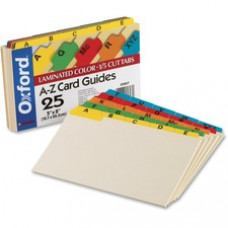 Oxford A-Z Laminated Tab Card Guides - 25 x Divider(s) - Printed Tab(s) - Character - A-Z - 8