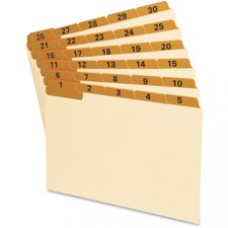 Oxford 1-31 Laminated Tab Manila Card Guides - 31 x Divider(s) - Printed Tab(s) - Digit - 1-31 - 8