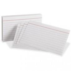 Oxford Red Margin Ruled Index Cards - Front Ruling Surface - Ruled - 3