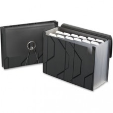 Pendaflex Sliding Cover Expanding File - 13 Pocket(s) - Poly - Black - 1 Each