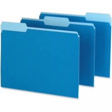 Pendaflex Two-tone Color File Folders - Letter - 8 1/2" x 11" Sheet Size - 1/3 Tab Cut - Assorted Position Tab Location - 11 pt. Folder Thickness - Blue - Recycled - 100 / Box