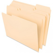 Pendaflex Essentials 1/3-cut Manila File Folders - Letter - 8 1/2" x 11" Sheet Size - 3/4" Expansion - 1/3 Tab Cut - Assorted Position Tab Location - 11 pt. Folder Thickness - Manila - Recycled - 100 / Box