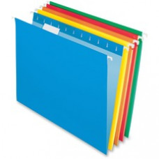 Pendaflex 2-tone Color Hanging File Folders - Letter - 8 1/2" x 11" Sheet Size - 1/5 Tab Cut - 11 pt. Folder Thickness - Assorted - Recycled - 25 / Box
