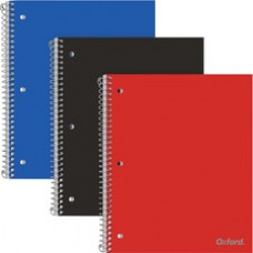 Oxford 1-Subject Poly Notebook - 1 Subject(s) - 100 Sheets - Spiral Bound - Wide Ruled - 3 Hole(s) - 0.30