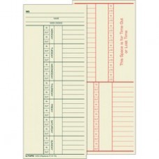 TOPS 2-Sided Weekly Time Cards - Double Sided Sheet - 3 3/8