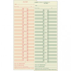 TOPS Semi-Monthly Time Cards - Double Sided Sheet - 3 1/2