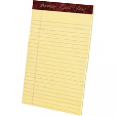 Ampad Gold Fibre Premium Jr. Legal Writing Pads - 50 Sheets - Watermark - Stapled/Glued - 0.28" Ruled - Ruled - 16 lb Basis Weight - 5" x 8" - Canary Paper - Chipboard Backing, Bleed-free, Micro Perforated - 12 / 