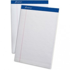 Ampad Perforated Ruled Pads - Letter - 50 Sheets - Stapled - 0.25
