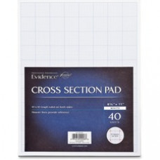 Ampad Cross - section Quadrille Pads - Letter - 40 Sheets - Glue - 20 lb Basis Weight - 8 1/2