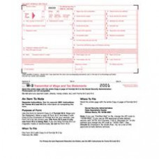 TOPS Continuous W-3 Transmittal of Wage Form - 2 Part - Carbon Copy - 9 1/2