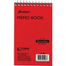 Ampad Topbound Memo Book - 50 Sheets - Wire Bound - 3