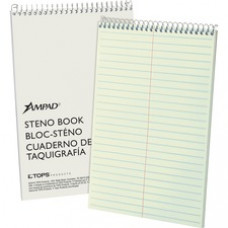 Ampad Kraft Cover Steno Book - 80 Sheets - Wire Bound - Front Ruling Surface - 0.34