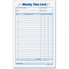 TOPS Weekly Handwritten Time Cards - Ring Binder - 4 1/4