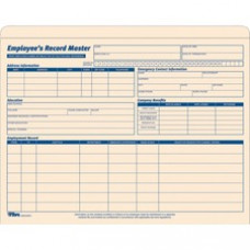 TOPS Employee Record Master File Jackets - Letter - 8 1/2 x 11" Sheet Size - 1" Expansion - 10 pt. Folder Thickness - Manila - Manila - Recycled - 15 / Pack