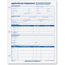 TOPS Employment Application Forms - 50 Sheet(s) - Gummed - 8 1/2