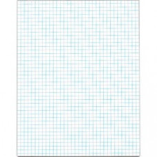 TOPS 4 x 4 Ruled Quadrille Pads - Letter - 50 Sheets - Both Side Ruling Surface - Ruled Blue Margin - 20 lb Basis Weight - 8 1/2