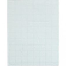 TOPS 10x10 Grid White Cross Section Pad - Letter - 50 Sheets - Glue Blue Margin - 20 lb Basis Weight - 8 1/2