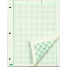 TOPS Green Tint Engineering Computation Pad - Letter - 100 Sheets - Stapled/Glued - Back Ruling Surface - Ruled - 15 lb Basis Weight - 8 1/2