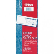 TOPS Credit Card Sales Slip Forms - 15 lb - 3 Part - Carbonless Copy - 3 1/4