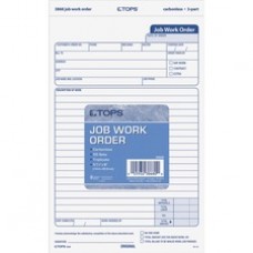TOPS Carbonless 3-Part Job Work Order Forms - 3 Part - Carbonless Copy - 5 1/2