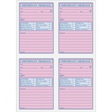 TOPS 4CPP Important Phone Message Book - 400 Sheet(s) - Spiral Bound - 2 Part - Carbonless Copy - 8 1/4