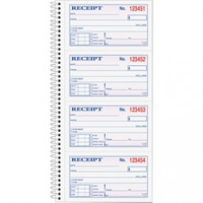 TOPS Carbonless 2-part Money Receipt Book - 200 Sheet(s) - Wire Bound - 2 Part - Carbonless Copy - 5 1/2
