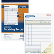 TOPS Receiving Records Forms - 2 Part - Carbonless Copy - 5 1/2