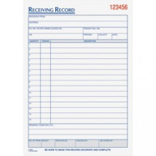 TOPS Carbonless Receiving Record Forms - 3 Part - Carbonless Copy - 5 9/16